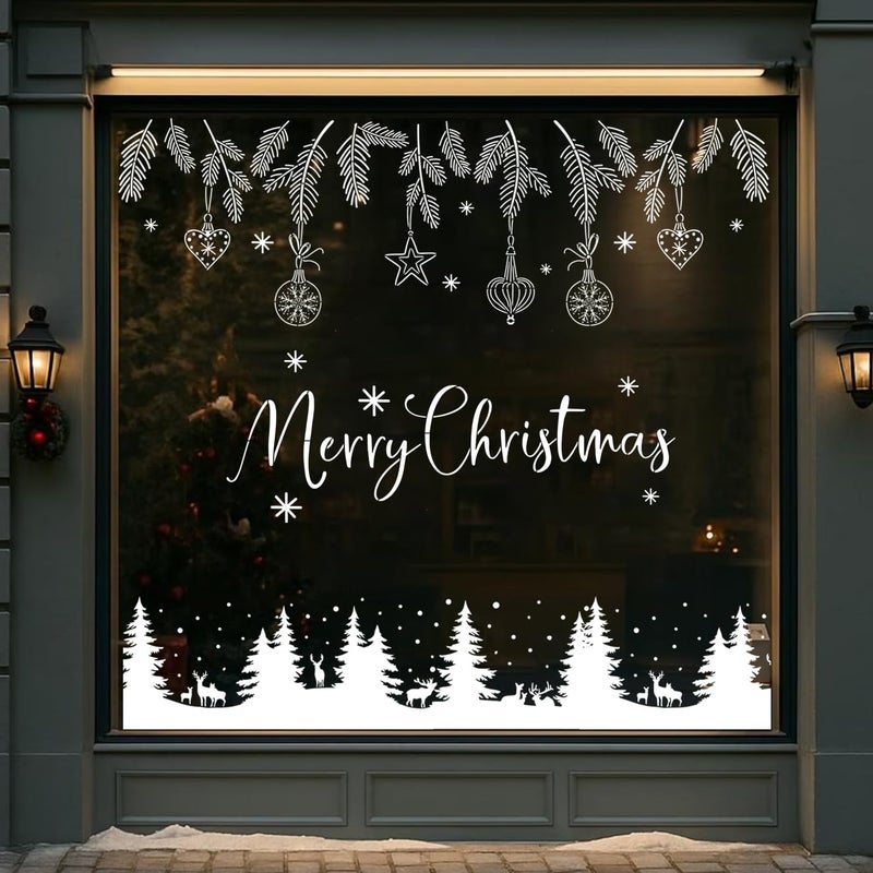 zosylley Christmas Stencils for Window Glass Large Christmas Stencils for Crafts Reusable Xmas Forest Deer Holiday Stencil for Painting on Wood Door Mats Fabrics Decor - Image 3